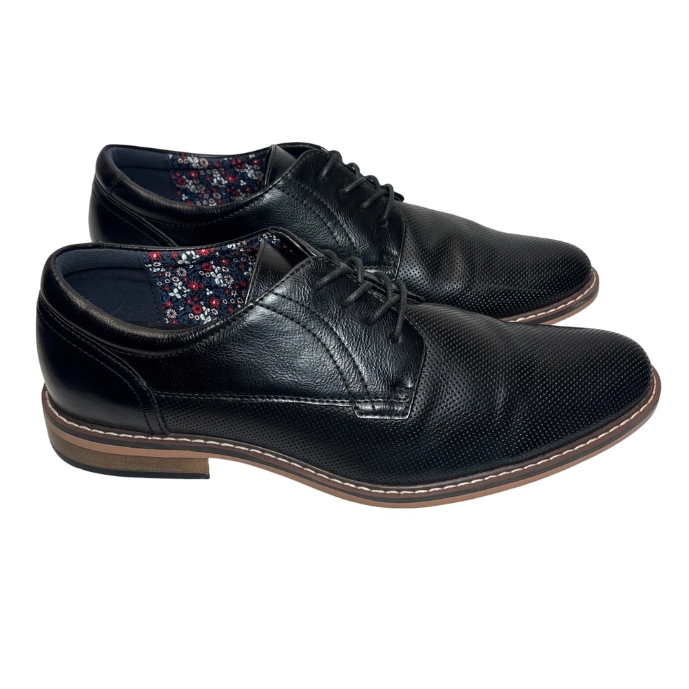 Steve Madden Oxford‎ Dress Shoes Mens 10 Black Perforated Lace Up Office